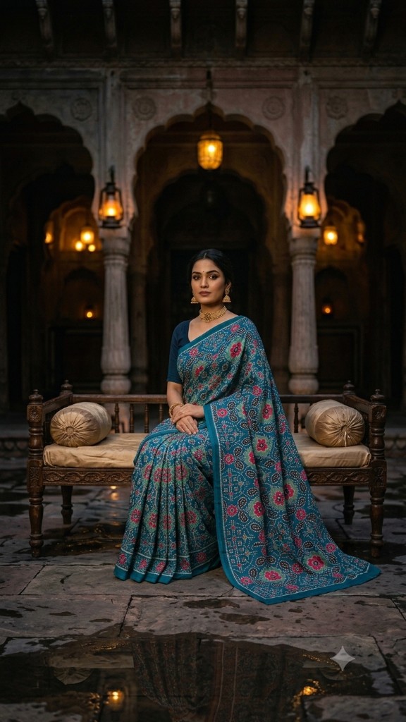 Designer Teal Saree