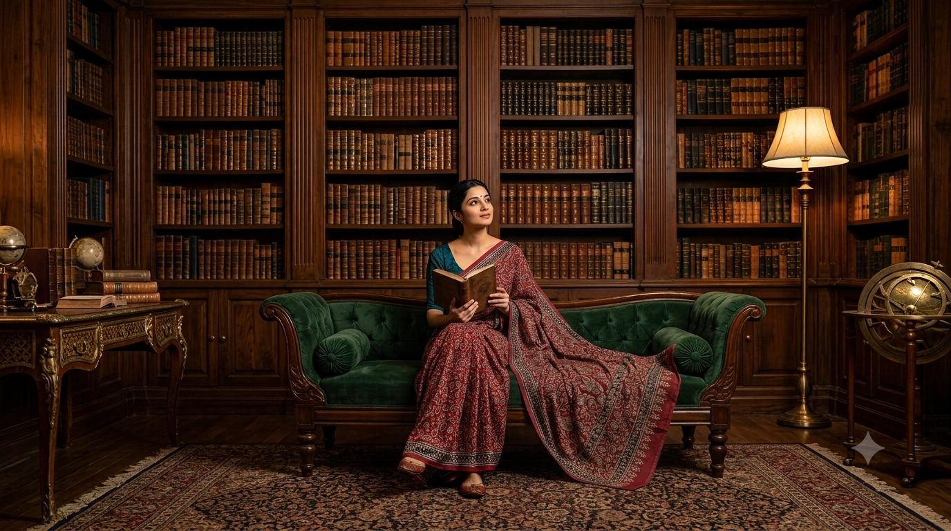 Bagru Hand Block Printed Pure Cotton Saree